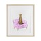 Stupell Industries Cheetah on Pink Stripe Chair Framed Print Under Glass, design by Ziwei Li